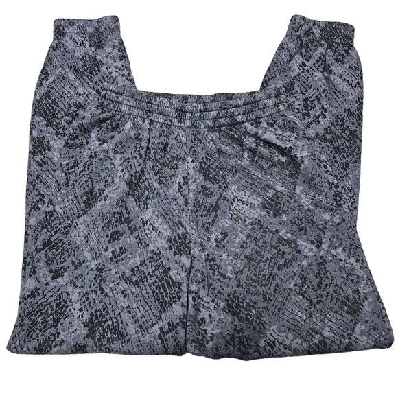 Victorias Secret PINK Fleece Joggers Size XS Grey Snakeskin Athleisure Swiftie - Picture 1 of 12